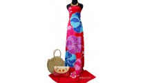 rayon sarong handpainting flower tropical made in bali